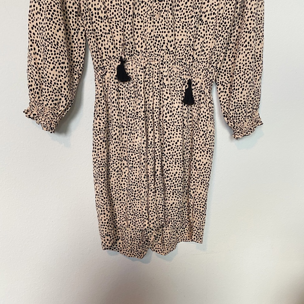 Anthropologie Beachgold Chelsea Romper Animal Print Tan/Black Spot Boho Sz XS - Picture 7 of 10